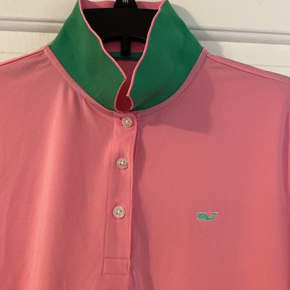 Vineyard Vines cute preppy pink and green long sleeved polo top. Size small. - Picture 5 of 14